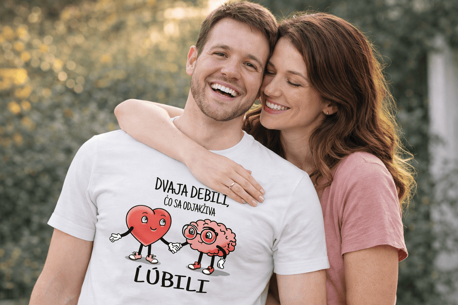 tričko pre chlapa Srdce a mozog (dvaja debili) mk